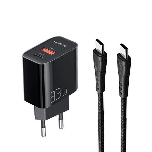 شارژر دیواری 33W  مکدودو مدل CH-0922 به همراه کابل تبدیل USB-C