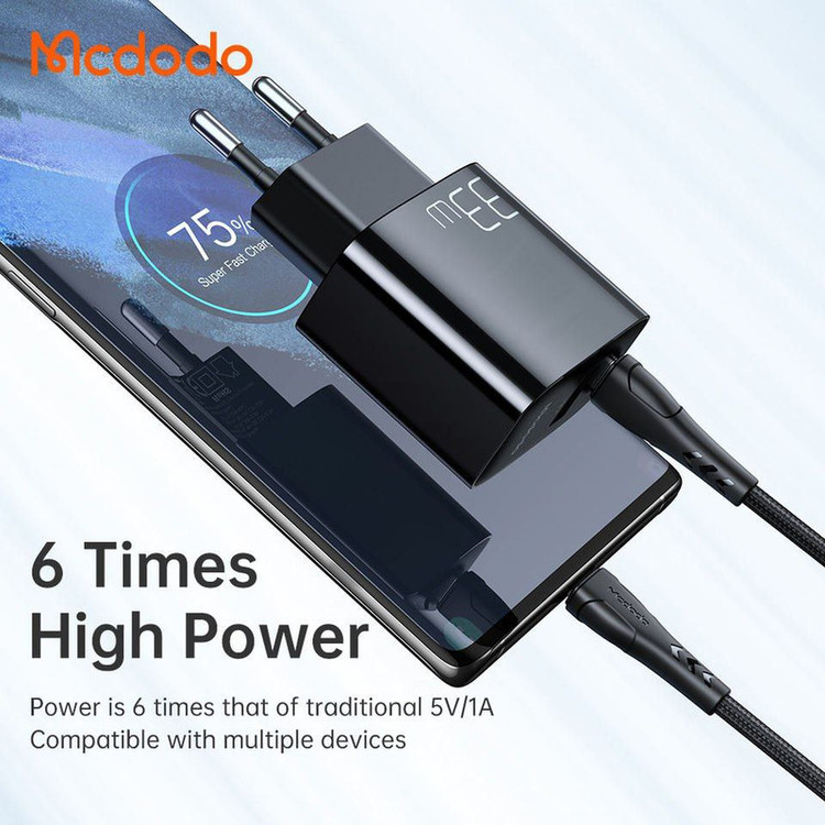 شارژر دیواری 33W مکدودو مدل CH-0922 به همراه کابل تبدیل USB-C