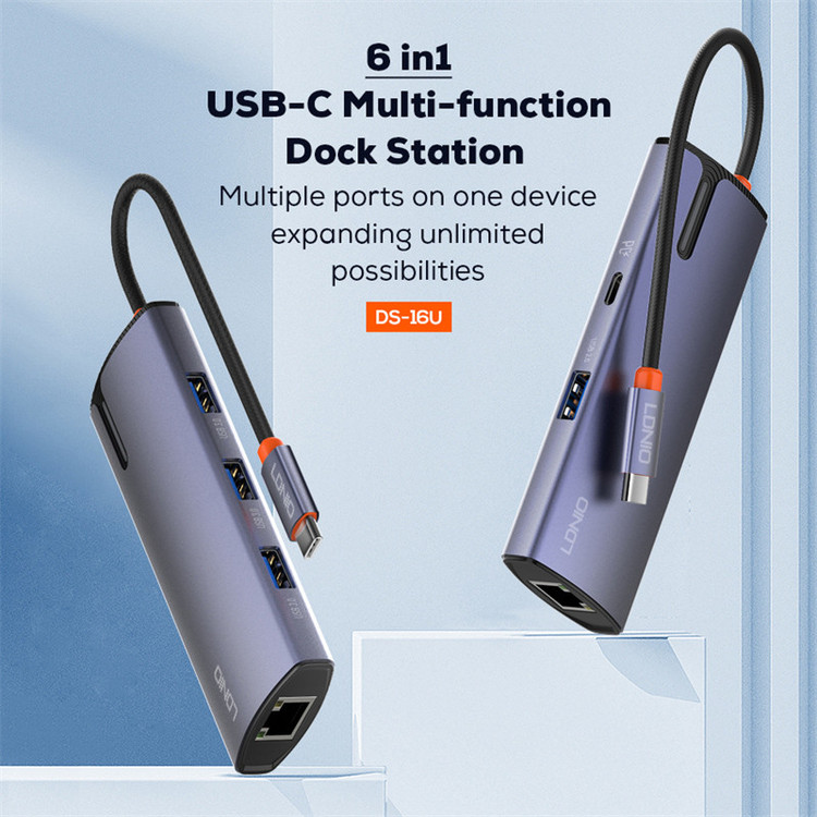 هاب 6 پورت USB-C الدینیو مدل DS-16U