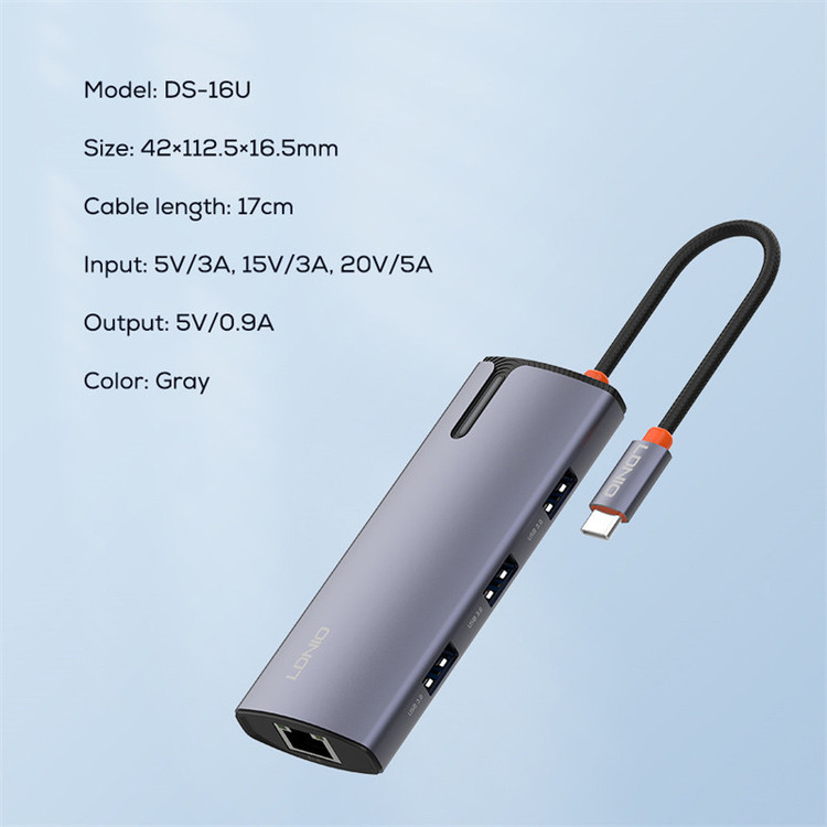 هاب 6 پورت USB-C الدینیو مدل DS-16U