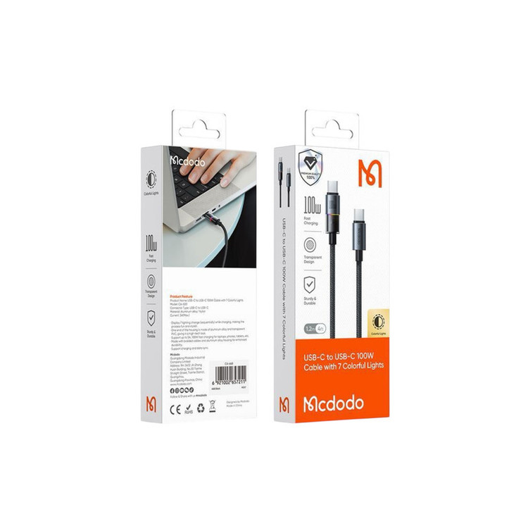 کابل تایپ سی 100W مک دودو مدل ca-8200 طول ۱.۲متر